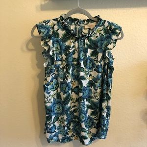 Blue & Green Floral Loft Blouse